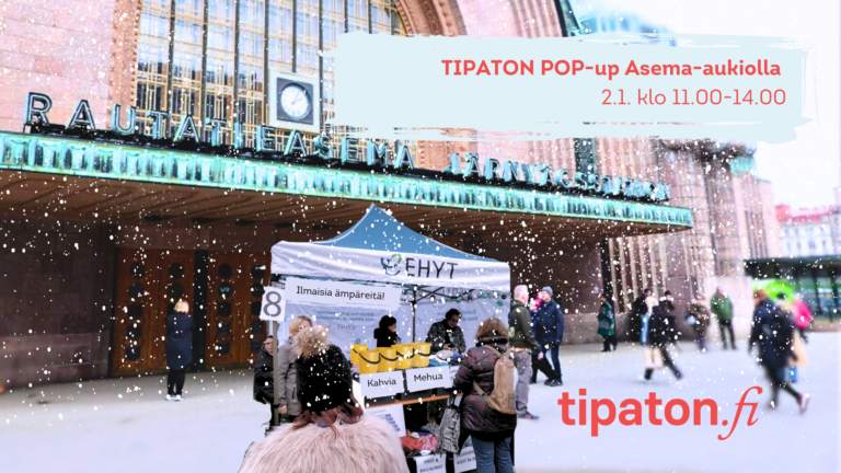 TIPATON pop-up Helsingin päärautatieaseman asema-aukiolla